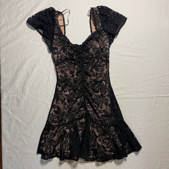 ASTR Black Lace Mini Dress Revolve - Picture 1 of 4